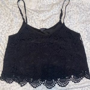 Black Lace Crop Top